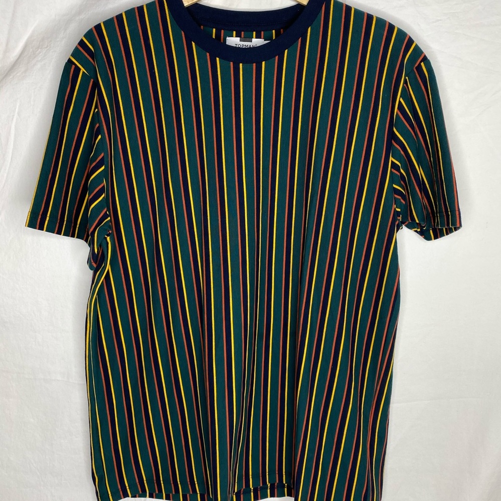 TOPMAN Slim Fit Vertical Striped T-Shirt